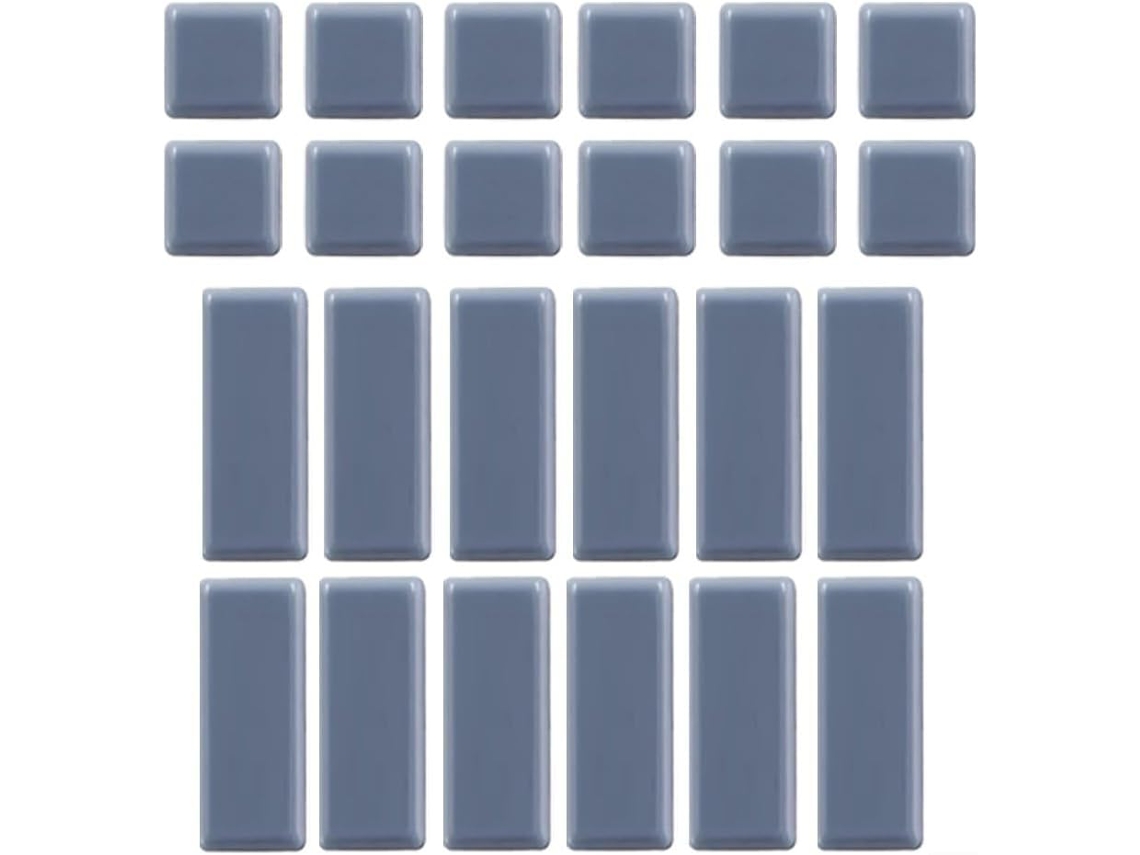 Conjunto de 24 protetores de piso autoadesivos para madeira e azulejo, quadrados e retangulares, para sofá e guarda-roupa.