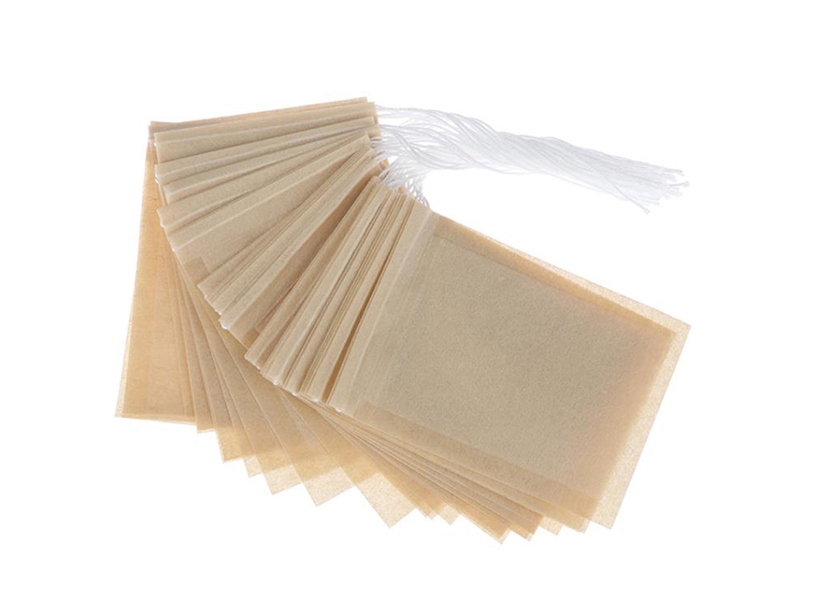 Pacote Com 100 Saquinhos De Chá Papel Filtro, Vazios, Cordão.