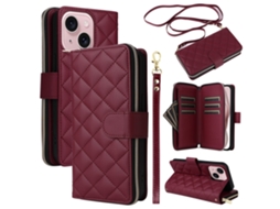 Capa Para Iphone 15 Pele Sintética Vermelho