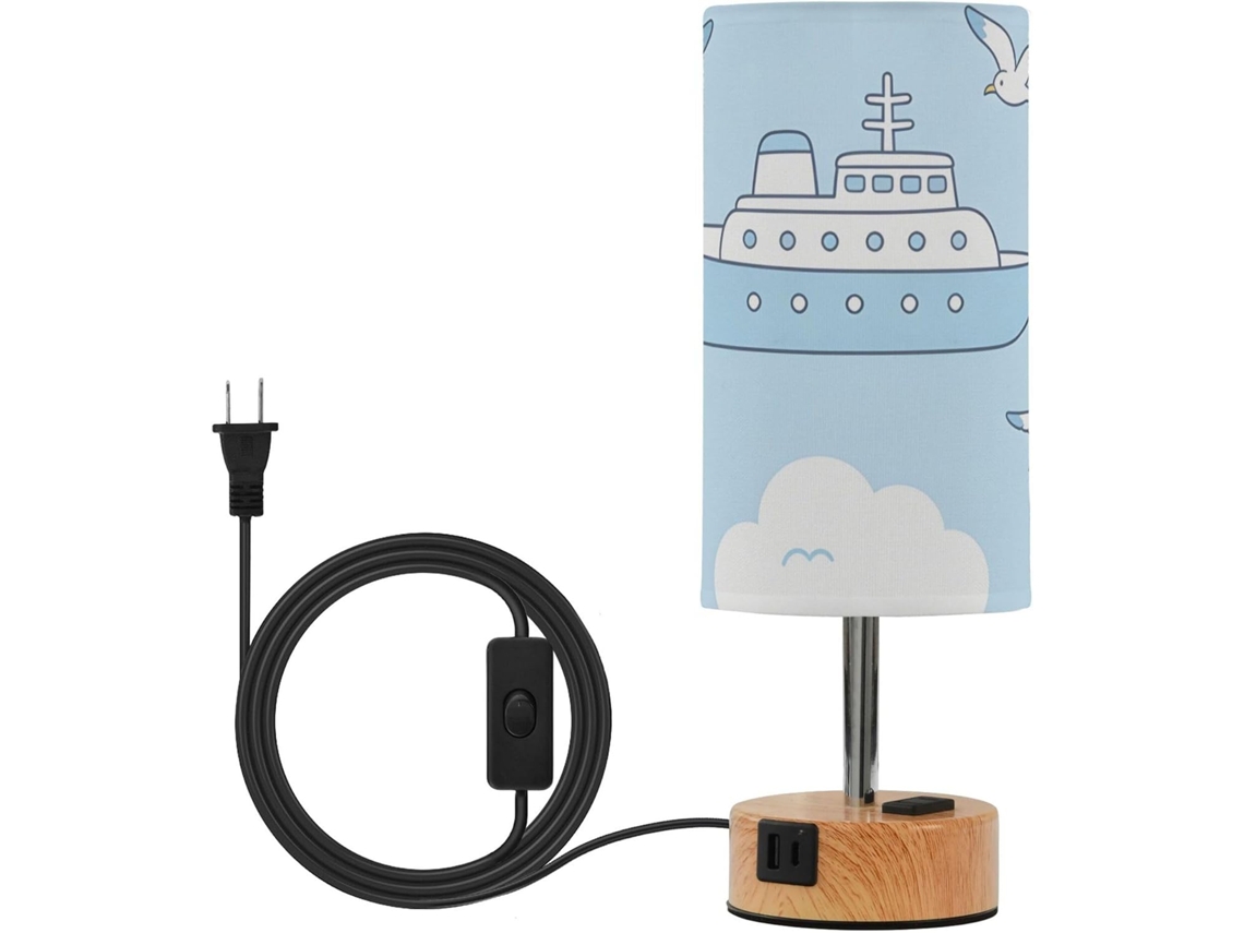 Luminária De Mesa Pequena Yuiboo Para Quarto, Luminária De Escrivaninha Com Cúpula Tecido Inclusa Para Dormitório