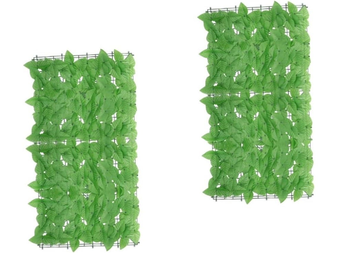 Cerca Decorativa De Parede Verde Artificial De 2 Peças Com Scindapsus Aureus Para Varanda