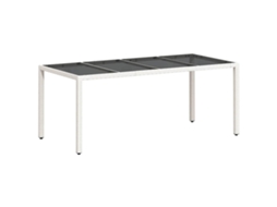 Mesa de jardim com tampo de vidro branco MAISON EXCLUSIVE (190x90x75 cm)
