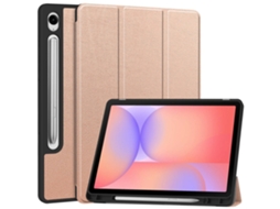 Capa dupla para Samsung Galaxy Tab S10 Lite com suporte triplo para tablet, preto e rosa.
