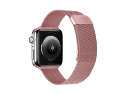 Lurelia Pulseira Milanesa De Aço Inoxidável, Compatível Com Apple Watch Série 10 46mm, Rosa
