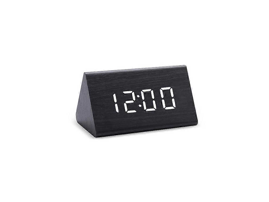 Digital Clock Led Wooden Alarm Clock Table Sound Control Electronic Clocks Desktop Usb/aaa Powered Desperadoes Home Table Decors-black White