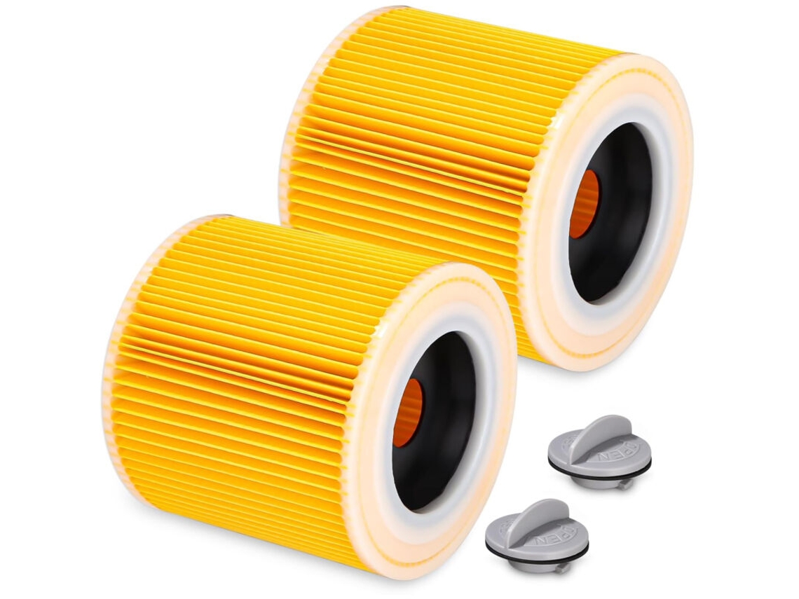 Filtro de Cartucho, 2 Unidades. Filtro para Aspirador de Pó Karcher, Compatível com os Modelos Karcher Wd3 Premium, Wd2 BRILVIBERA