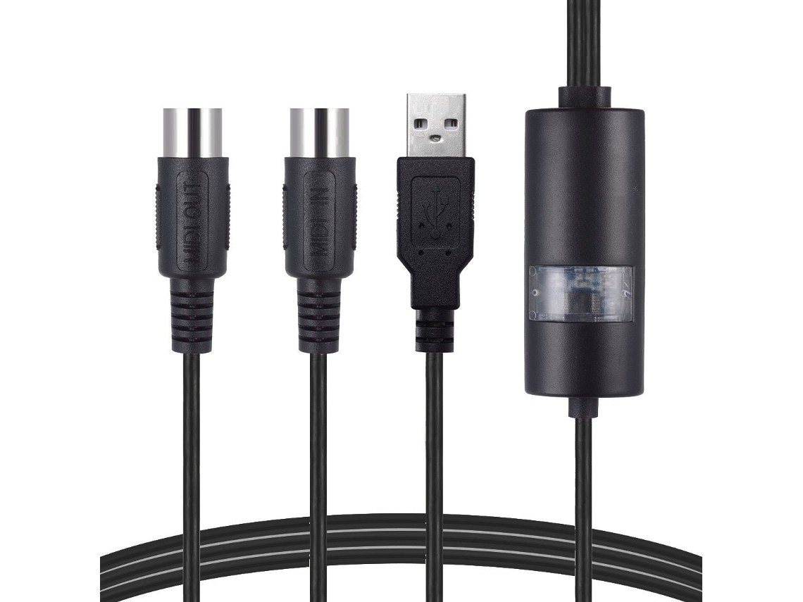 Lurelia Cabo USB MIDI USB-C USB-A, Interface para Teclados, Pianos e Sintetizadores, PC e Computador