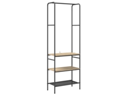 Conjunto 1 Organizador De Roupas Vidaxl Castanho Metal (60 X 30 X 171 Cm)