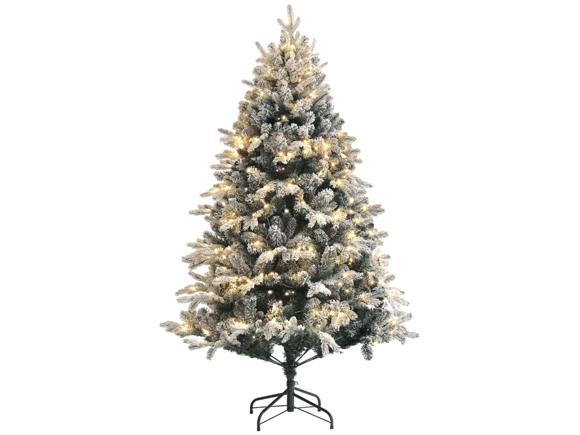 Árvore Natal 180cm 793 Galhos com Led e Suporte Aço, Verde