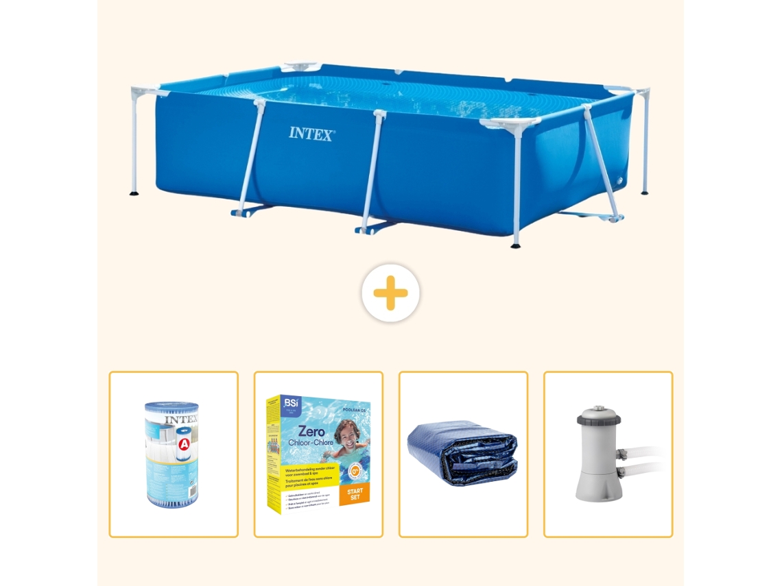 Intex Piscina Com Estrutura Retangular - 300x200x75 Cm - 5-peças S50