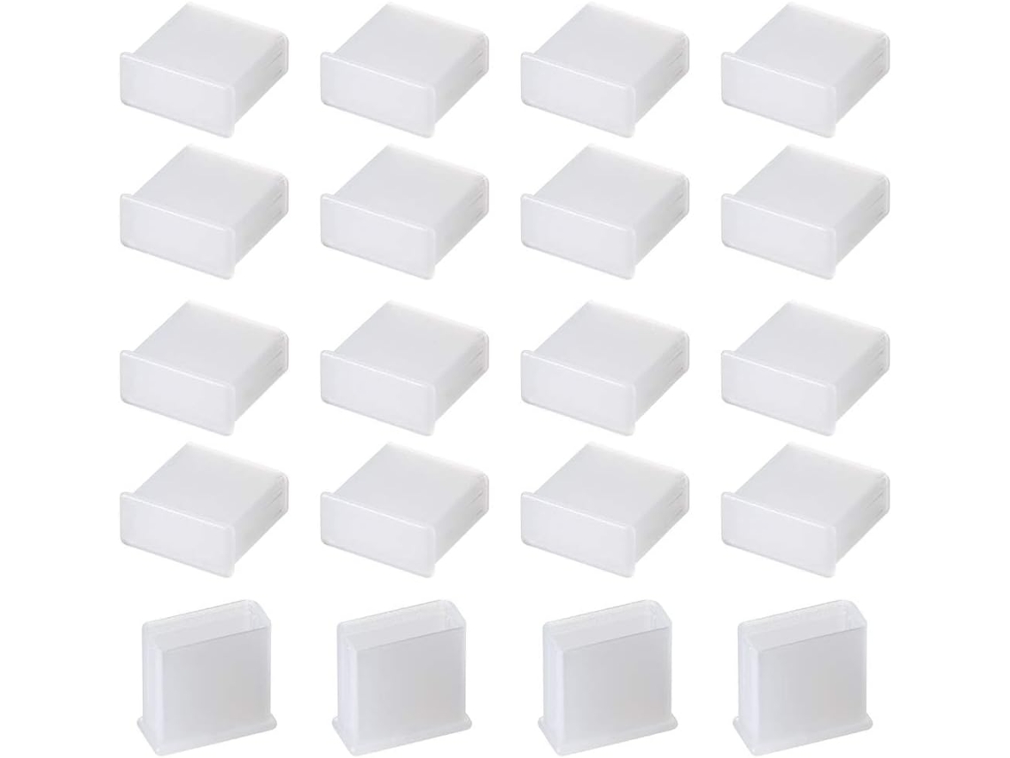 20 Tampas Usb Anti poeira, Silicone, 13x5mm, Branco ZYBLSSBB