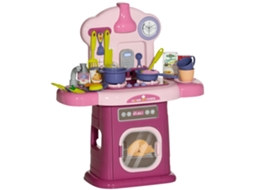 Cozinha Brinquedo 38 Acessórios Som 51cm Rosa