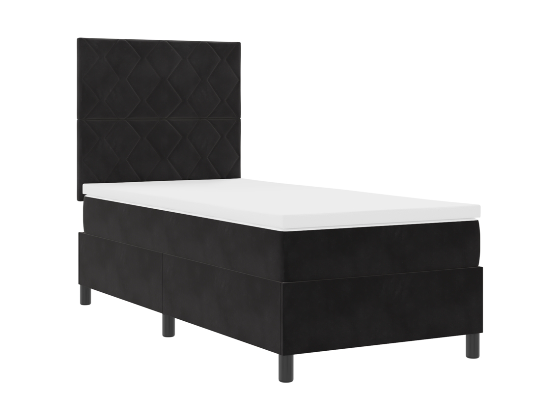 Colchão De Cama De Veludo Luxury Pocket Spring Vidaxl Preto Veludo (100x200 Cm)