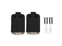 Kit 2 Conectores Terminais DB9 macho com capa preta para módulo de sinal | S/MARCA