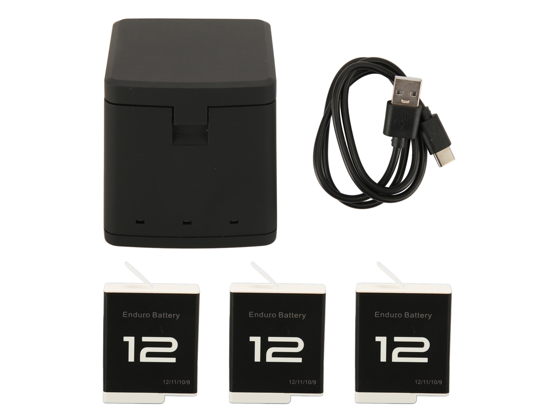Aetheria carregador de Bateria 3 Canais para Câmera com 3 Baterias Li ion Recarregáveis 1800mah