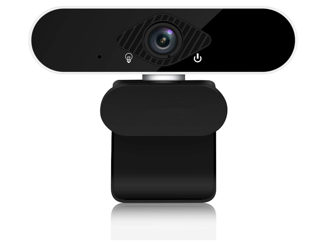 Webcam Full HD 1080p com microfone e redução de ruído, câmera USB para PC, plug and play, Bestvite (preta)