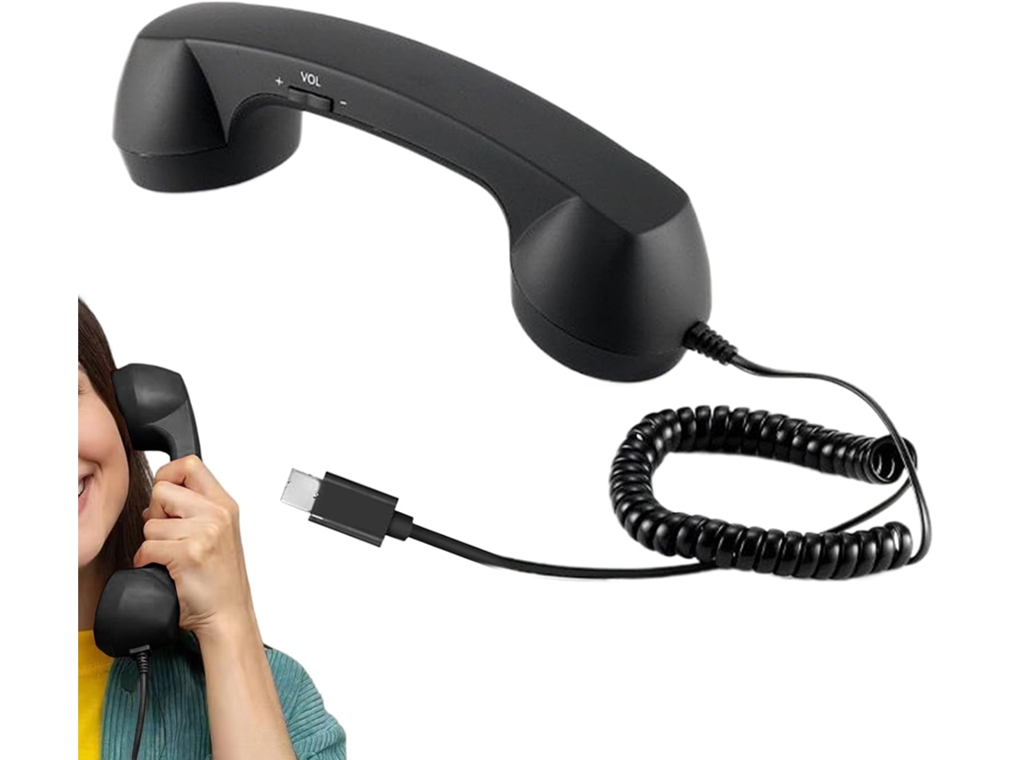 Fone De Ouvido Para Celular Com Conector De 3,5 Mm E Receptor Retrô.