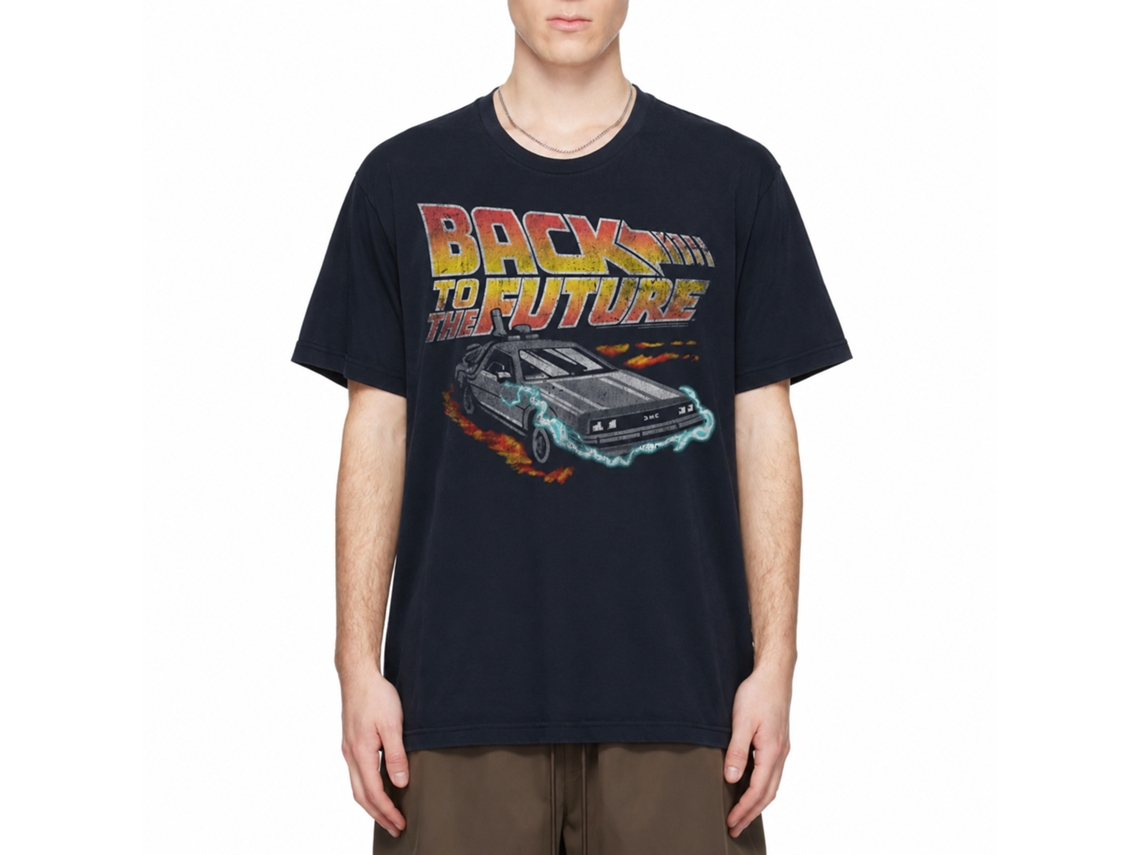 Rockinstone Back To The Future Movie Future Navy Adult T-shirt Size:m