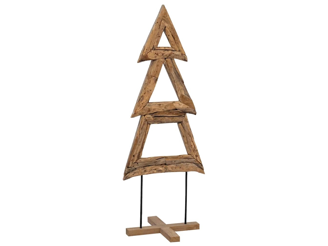 Árvore De Natal Vidaxl Castanho Madeira De Teca Maciça (90 Cm)