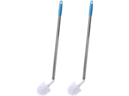 Escova De Limpeza Para Garrafas E Baldes Tehaux Com Cabo Longo Em Aço Inoxidável, Design Curvo, 2 Peças, Ideal Para