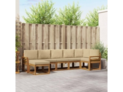 Vidaxl Conjunto De Sofás Para Exterior 7 Pcs Natural E Bege
