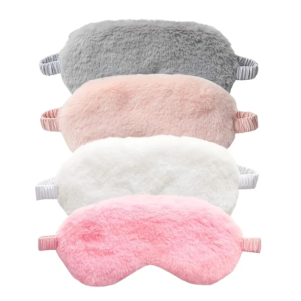 Conjunto de 4, Pelúcia, Respirável e Opaca para Cochilos, Alça Ajustável, Usada para Sono Profundo e Alívio da Fadiga AQUAFORGE