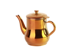 Olla De Té Y Café De Acero Inoxidable 500ml Para Cocina Rojo Con Filtro De Malla