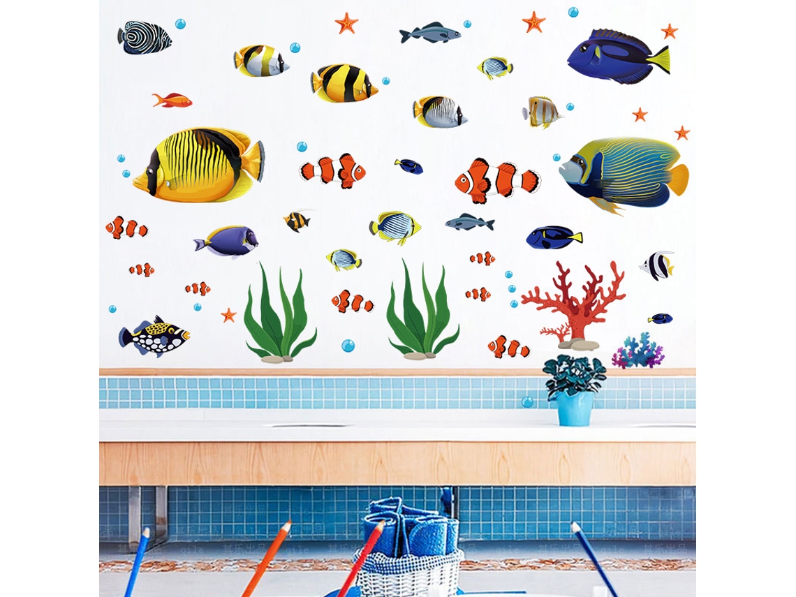 Adesivos De Parede De Peixes Tropicais Sob Os Adesivos De Parede Do Mar Baby N Aquaforge