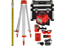 Nível Laser Vermelho Rotativo Com Autonivelamento, Alcance De 500 M Tripé Mira De 5 M Vevor