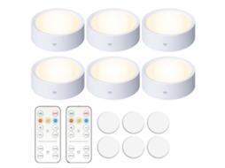 Refletor Led, 6 Unidades, Comando Remoto, Para Destaque Em Teto, Jardim, Fachada Ou Áreas Exteriores