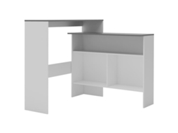 Mesa Bar com 2 Tampos Branco e Cinzento MAISON EXCLUSIVE (130x40x120 cm)