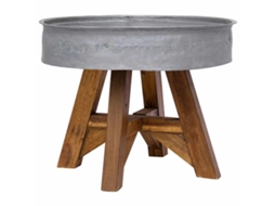 Vidaxl Mesa De Centro 60x45 Cm Mistura De Madeira Recicladas Prateado