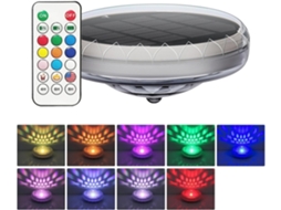 Luzes Solares Piscina Prova 3 Níveis Brilho 9 Modos Controle Remoto Jardim GOKOCO