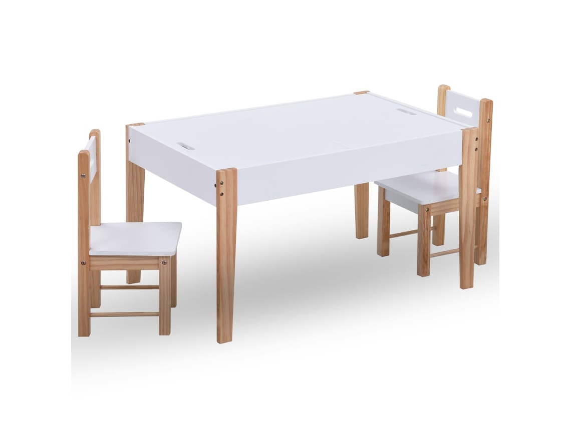 Kids Table And Chair Set, Kids Table And Chair Sets Vidaxl Branco Madeira