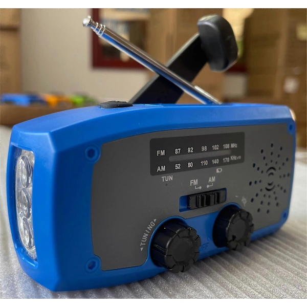 Rádio de Mão Fm/am/wb, Energia Solar e Função Sos, Azul AQUAFORGE