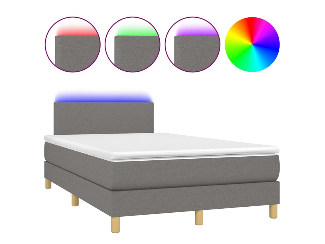 Box Spring Bed, Box Spring Beds Vidaxl Cinzeto Tecido (120 X 200 Cm)