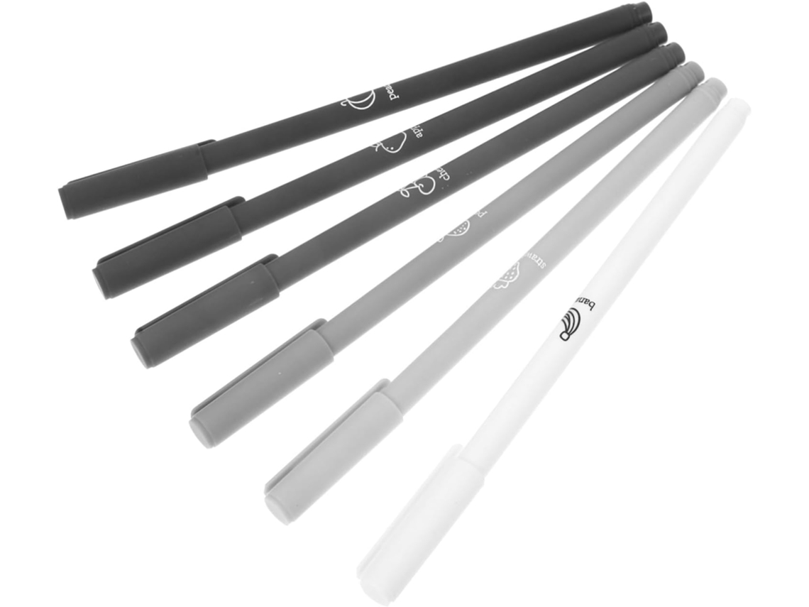 Conjunto De 6 Canetas Em Gel Pretas Showero Para Escritório E Escola,