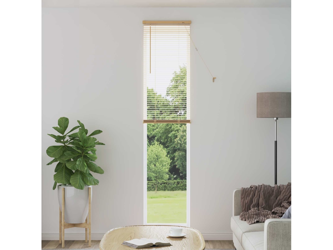 Vidaxl Cortina Veneziana Marrom Claro Com Padrão 213 X 40 Cm 25 Mm Pvc