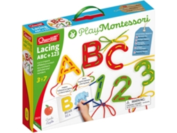Jogo Educativo QUERCETTI Play Montessori ABC+123 (Idade Mínima: 3 Anos - 36 x 27,5 x 6 cm)