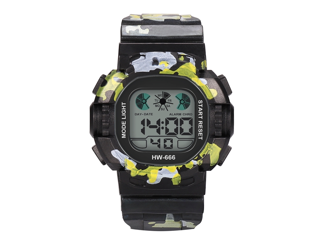 Relógio Eletrônico Infantil de Pulso Digital Simples com Pulseira de Pvc Preto