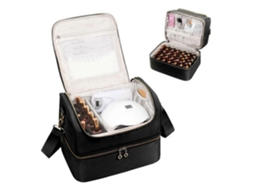25 26 Nail Polish Organizer Case, Supplies Storage Box Holds 45 Bottles Lamp, Travel Tech Carrying Case GOKOCO