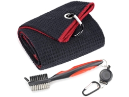 Toalha De Golfe Tri-fold De Microfibra Com Padrão Waffle E Kit De Escova Com Limpeza De Sulcos E Cordão Retrátil