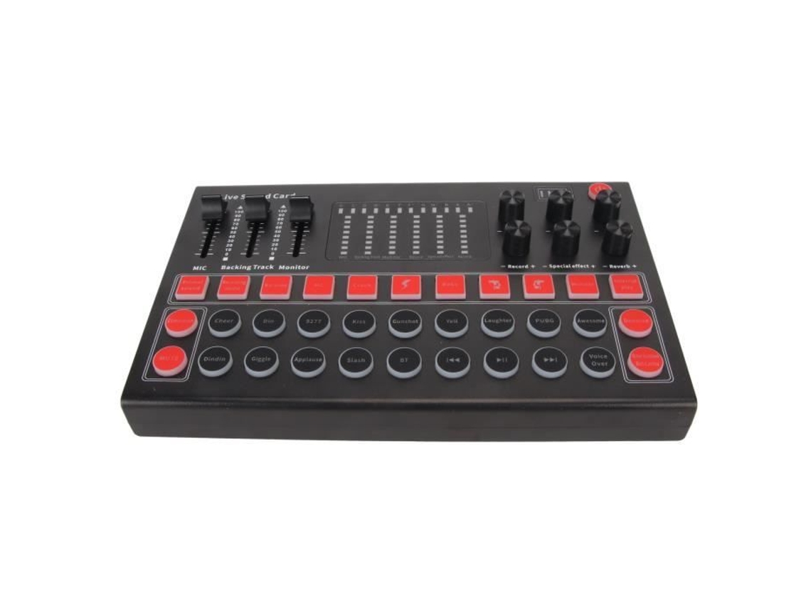 Placa de Som Ao Vivo Do Mixer de Som HURRISE Placa de Mixagem de Som Ajustável 8 Efeitos Sonoros 10 Efeitos Peça de Vídeo