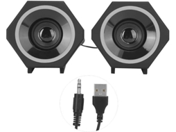 Mini Alto Falante De Áudio Portátil Mini Sound Pc Alto Falante Usb Com Fio Subwoofer Surround, Preto Yizhood