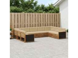 Vidaxl Conjunto De Sofás Para Exterior 9 Unid. Natural E Bege