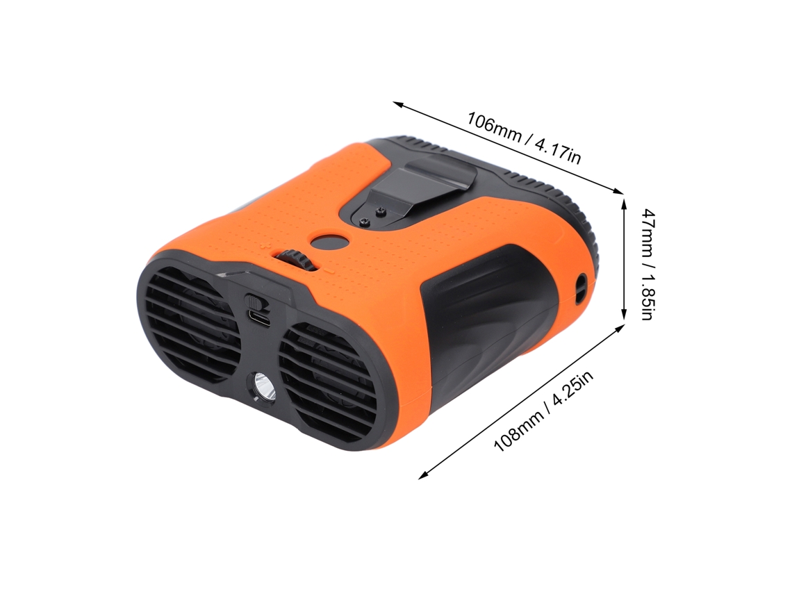 Laxiscreed Ventilador De Cintura Com 16h De Autonomia, Luz Led Integrada E Função Power Bank