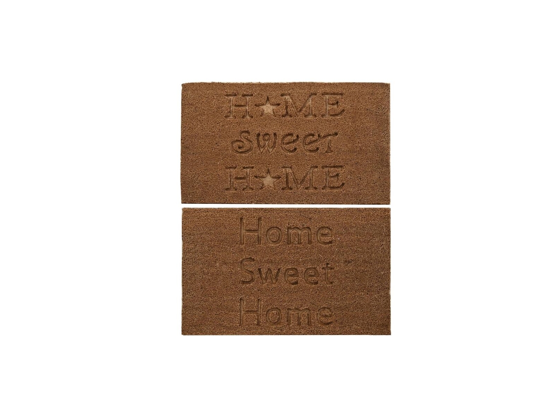 Tapete DKD HOME DECOR (Castanho - 75 x 45 x 2,3 Cm - 2 Unidades - Borracha)