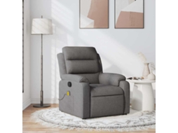 Vidaxl Poltrona De Massagens Reclinável Tecido Cinzento-escuro