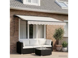 Vidaxl Toldo Retrátil Elétrico Cinza Claro E Branco 3,5 X 2 M