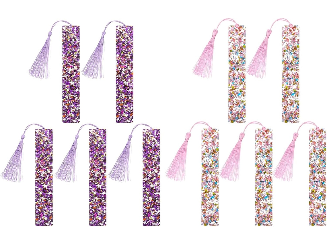 Conjunto de 10 Marcadores de Livros em Acrílico com Lantejoulas GOKOCO (10 pcs)